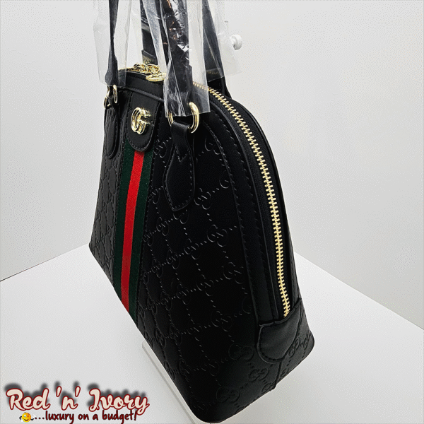 Designer-Inspired Black Dome Satchel (AAI)
