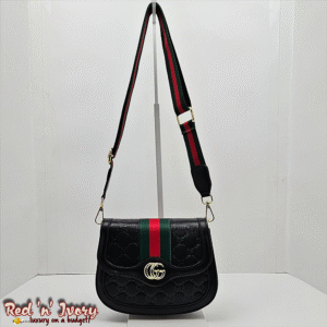 Designer-Inspired Black Crossbody (AAJ)