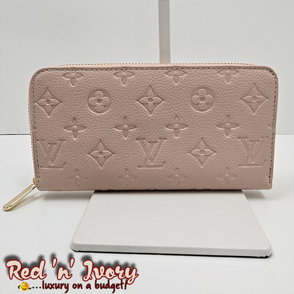Blush Pink Embossed Zip Wallet (AAX)