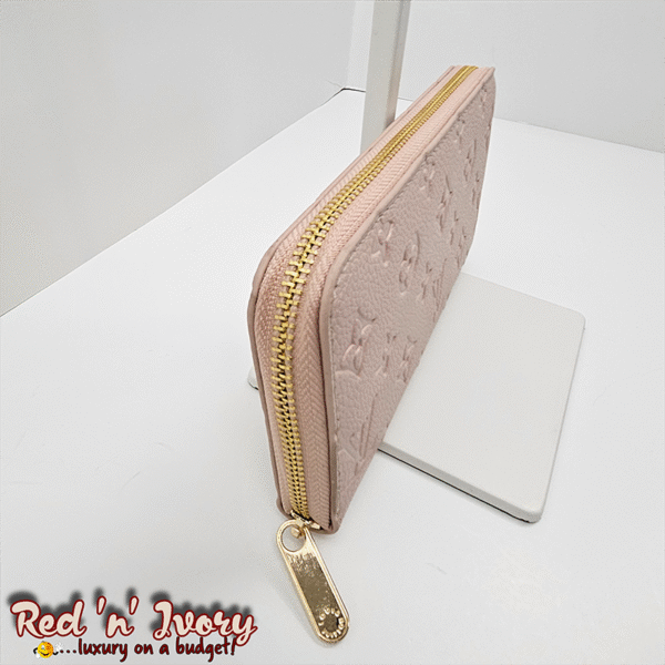 Blush Pink Embossed Zip Wallet (AAX)