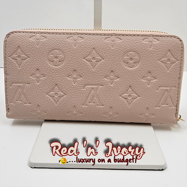 Blush Pink Embossed Zip Wallet (AAX)