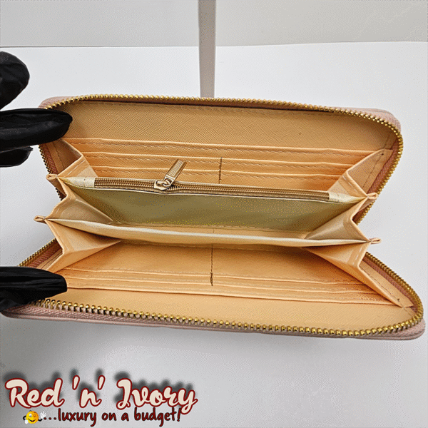 Blush Pink Embossed Zip Wallet (AAX)