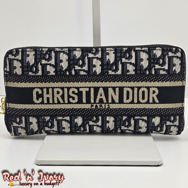 BAK1 Canvas Zip Wallet – Navy Oblique (BAK)