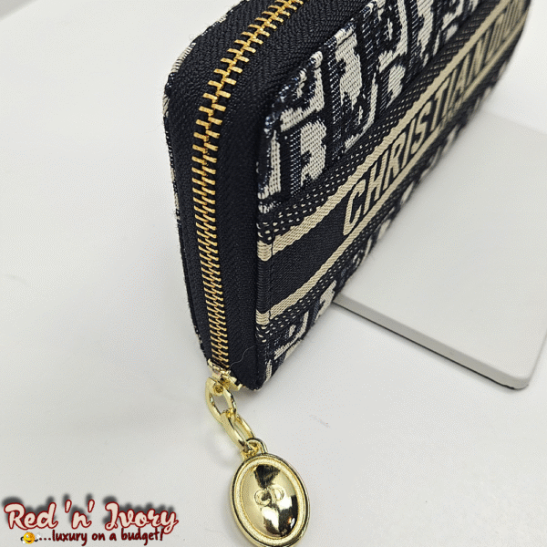 BAK3 Canvas Zip Wallet – Navy Oblique (BAK)