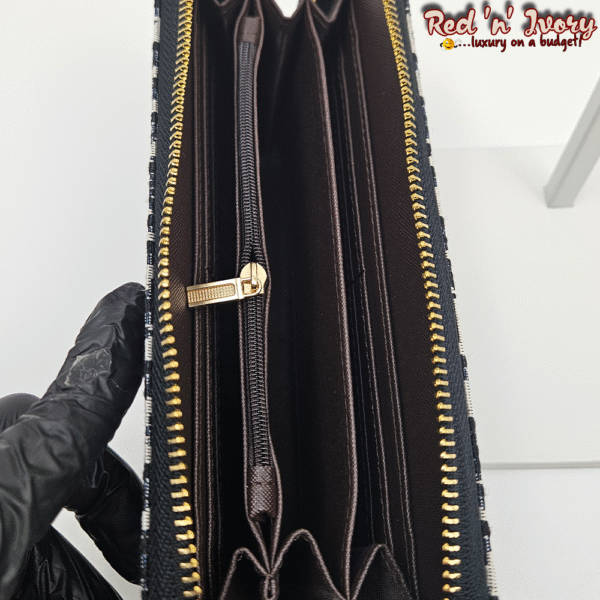 BAK4 Canvas Zip Wallet – Navy Oblique (BAK)