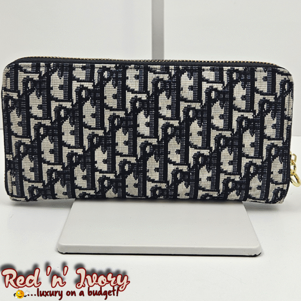 BAK5 Canvas Zip Wallet – Navy Oblique (BAK)