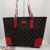 Brown with Red Accents Monogram Tote (BAO)