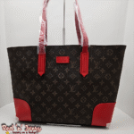 Brown with Red Accents Monogram Tote (BAO)