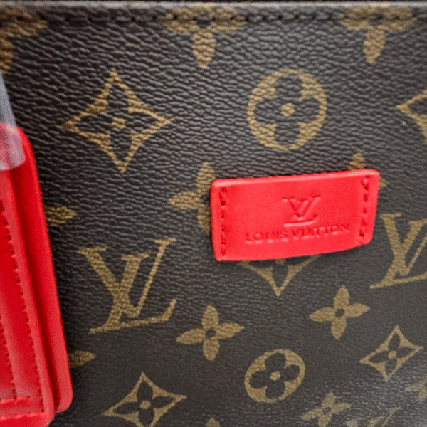 Brown with Red Accents Monogram Tote (BAO)