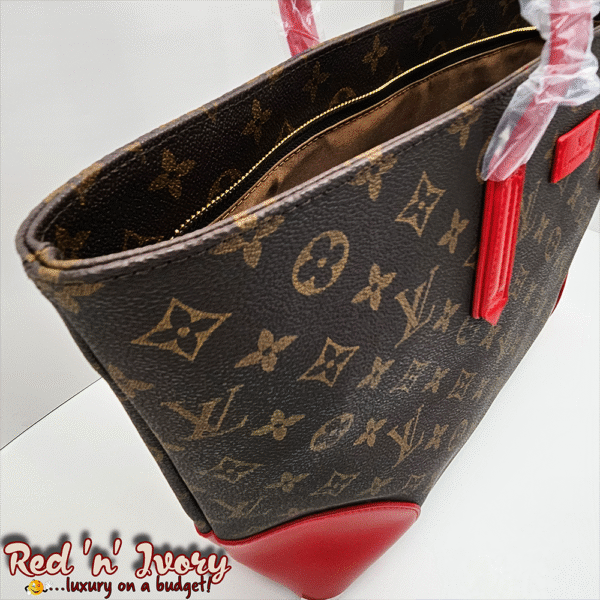 Brown with Red Accents Monogram Tote (BAO)
