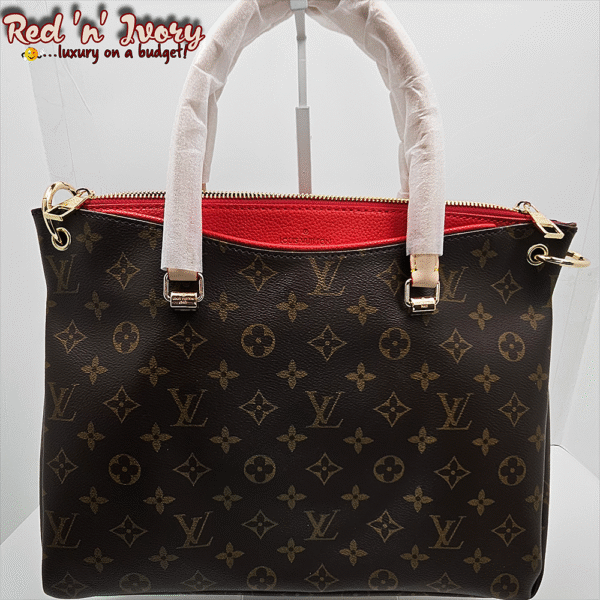 Zip-Top Handbag – Monogram with Red Detail (BAP)
