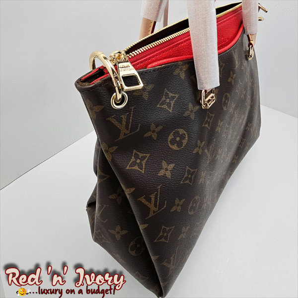 Zip-Top Handbag – Monogram with Red Detail (BAP)