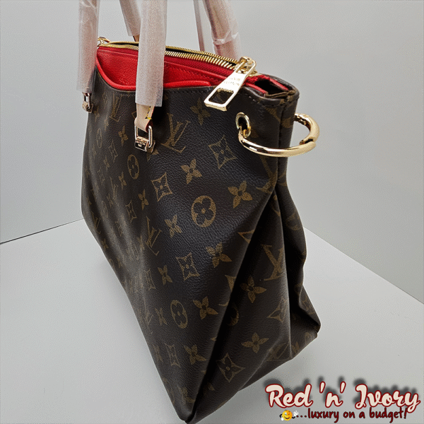 Zip-Top Handbag – Monogram with Red Detail (BAP)