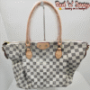 White & Grey Checkered Tote (BAQ)