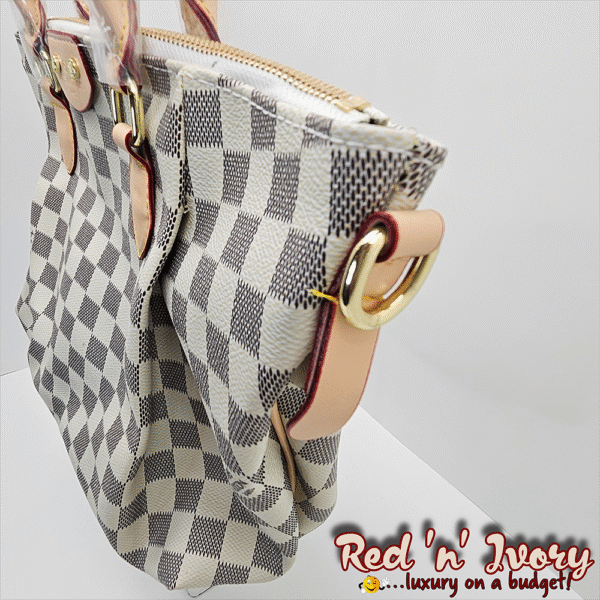 White & Grey Checkered Tote (BAQ)