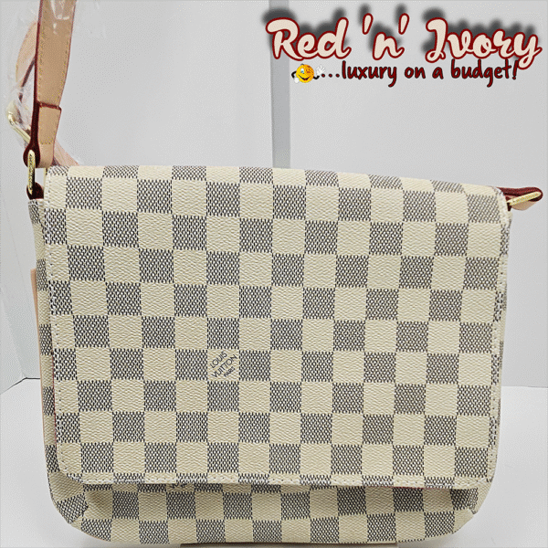 BAS1 Flap Bag – White & Grey Check (BAS)