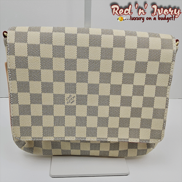 BAS6 Flap Bag – White & Grey Check (BAS)