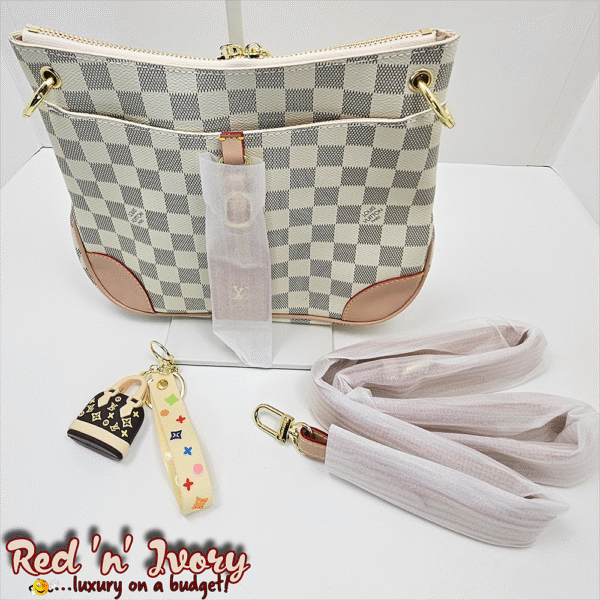 Crossbody Set – White & Grey Check (BAU)