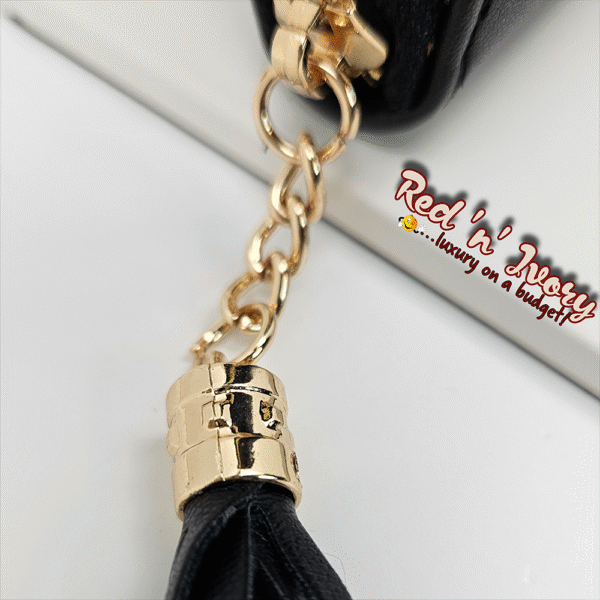 Tweed Zipped Coin Purse – Black & Gold Accent (BAV)