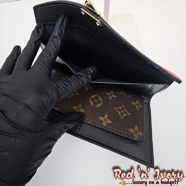 Monogram & Red Flap Envelope Wallet (BAW)