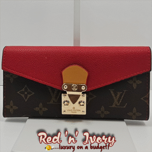 Monogram & Red Flap Envelope Wallet (BAW)