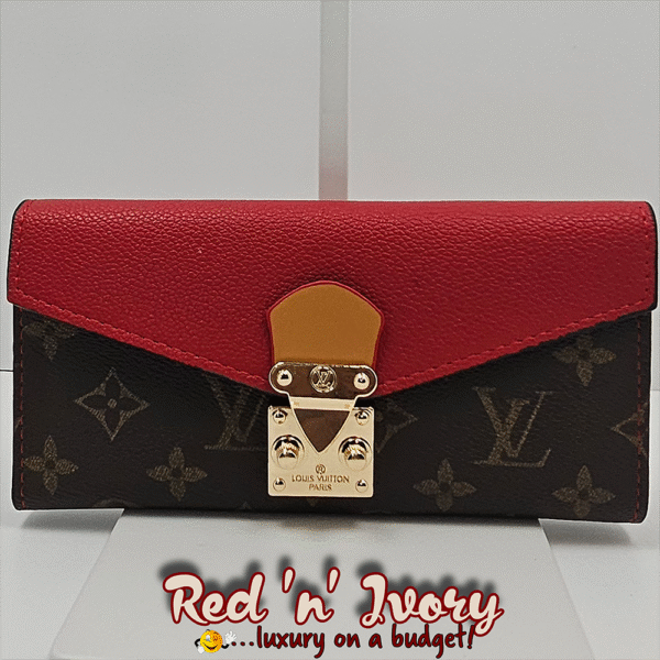 Monogram & Red Flap Envelope Wallet (BAW)