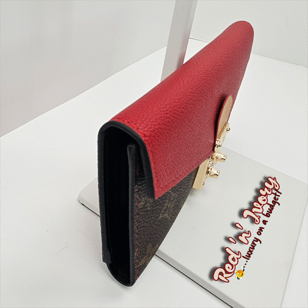 Monogram & Red Flap Envelope Wallet (BAW)