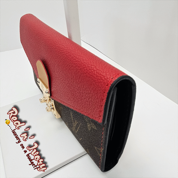 Monogram & Red Flap Envelope Wallet (BAW)