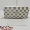 White & Grey Check  Zip Wallet (BAZ)