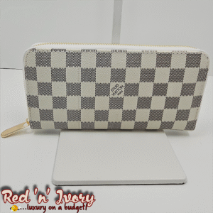 White & Grey Check  Zip Wallet (BAZ)