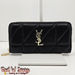 Black & Gold Diamond Quilted Zip Wallet (CAC)