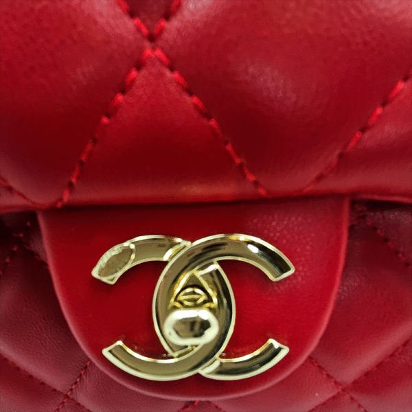 CAE4 Classic Red Quilted Flap Bag (CAE)