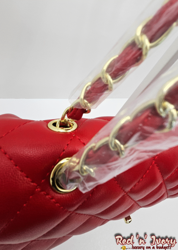 CAE5 Classic Red Quilted Flap Bag (CAE)