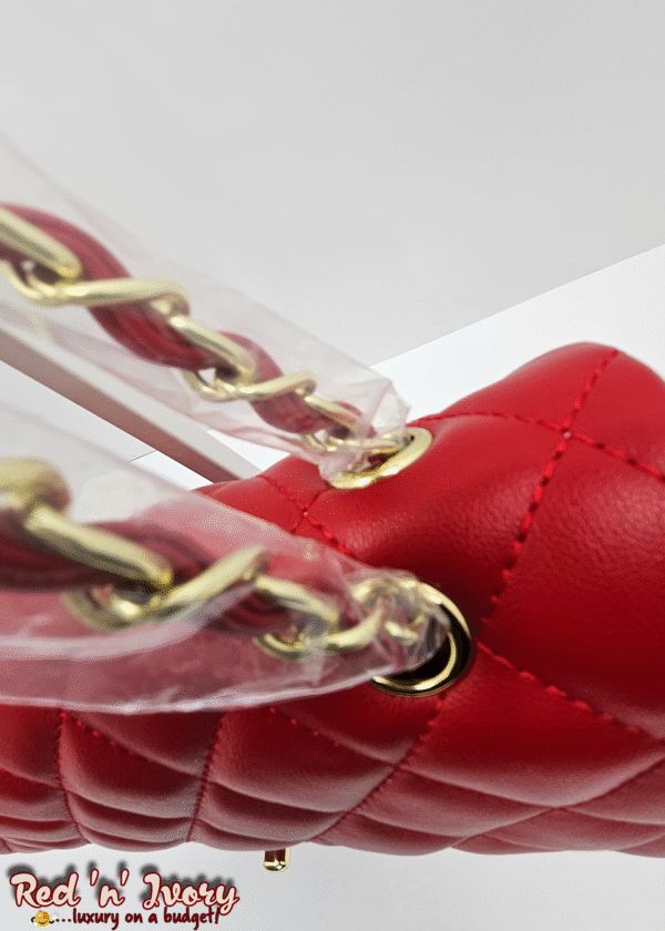 CAE6 Classic Red Quilted Flap Bag (CAE)