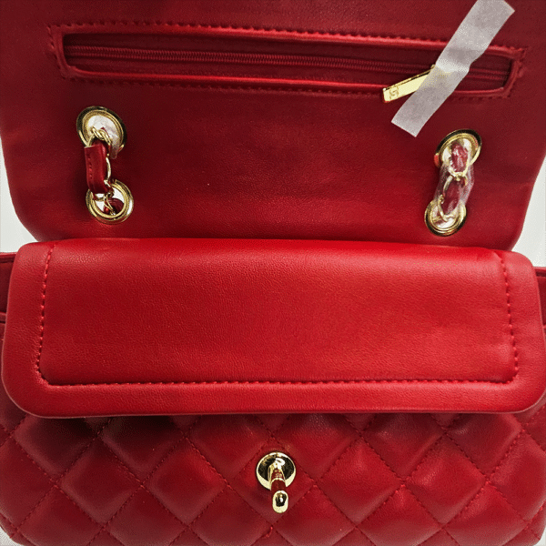 CAE7 Classic Red Quilted Flap Bag (CAE)