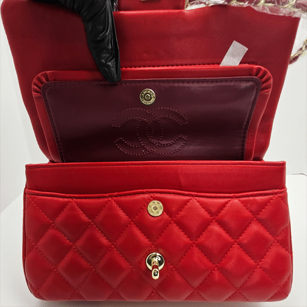 CAE8 Classic Red Quilted Flap Bag (CAE)