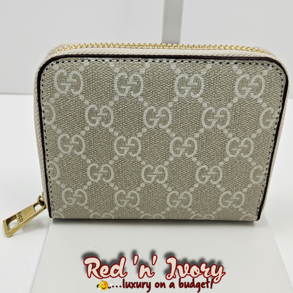Light Beige Monogram Compact Zip Wallet (CAF)