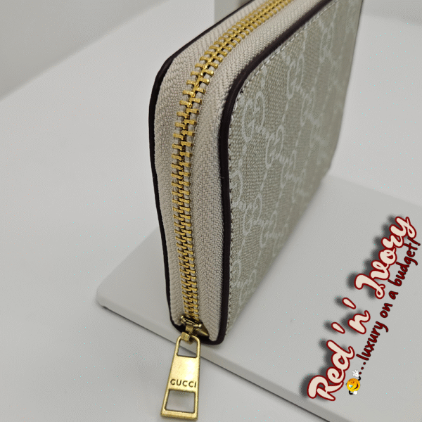 Light Beige Monogram Compact Zip Wallet (CAF)