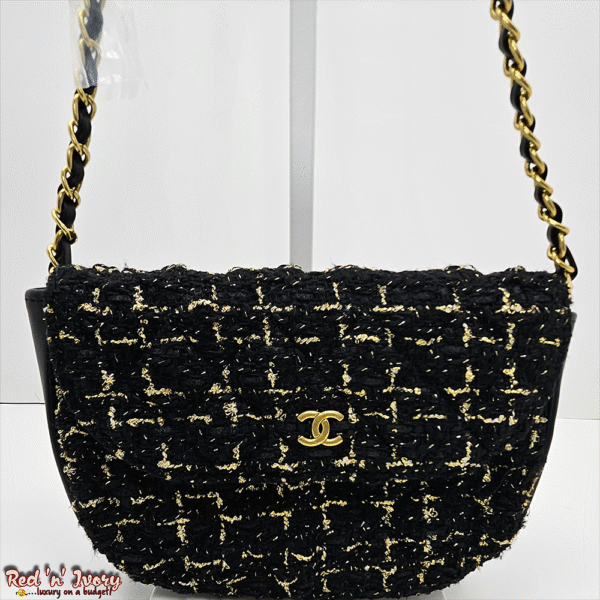 CAG2 Black & Gold Tweed Mini Flap Bag (CAG)