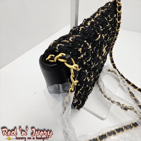 CAG7 Black & Gold Tweed Mini Flap Bag (CAG)