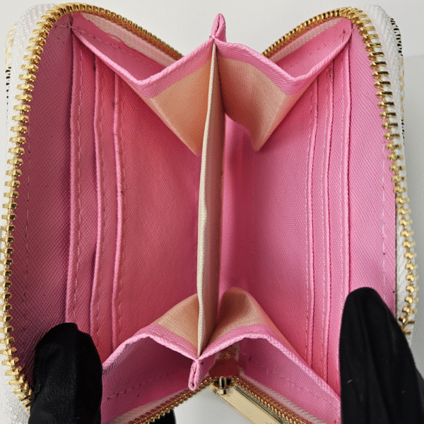 White & Grey Check Mini Wallet (CAI)