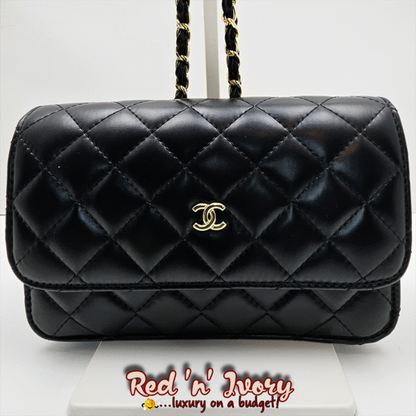 Classic Black Quilted Shoulder Bag (EAW)