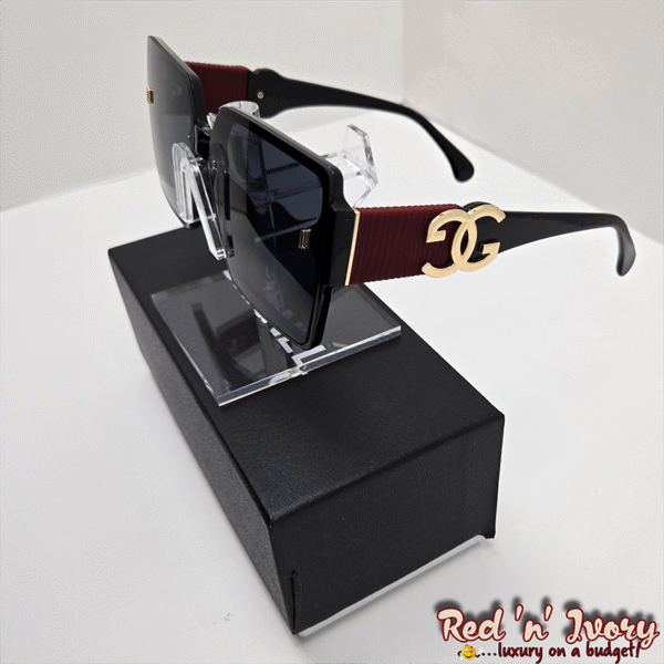 FAK1 Burgundy Luxe Square Sunglasses (FAK)