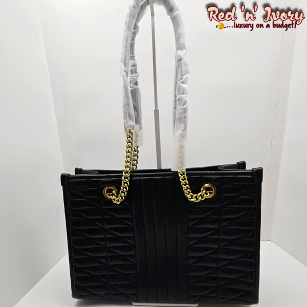 Black Quilted Chain Tote (EAD)