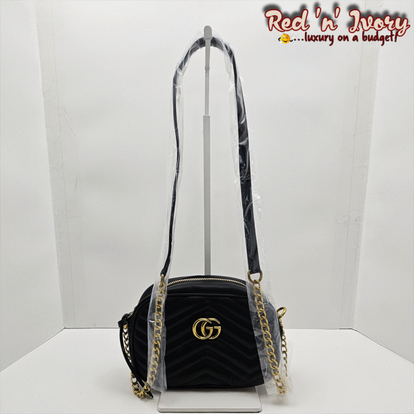 EAQ1 Black Quilted Crossbody Bag (EAQ)