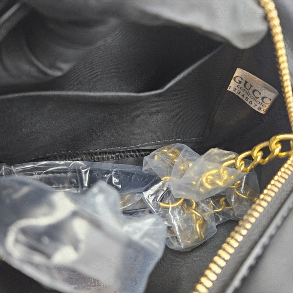 EAQ7 Black Quilted Crossbody Bag (EAQ)