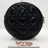 Black Quilted Round Crossbody Bag (EAS)