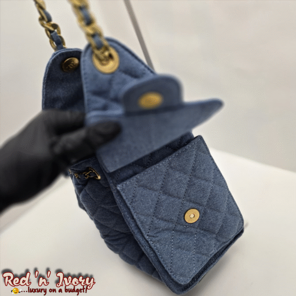 Denim Quilted Bucket Bag (FAW)