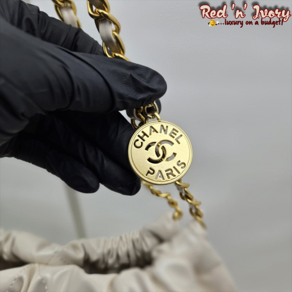 Elegant White Quilted Shoulder Bag (FAY)