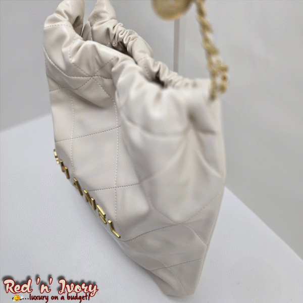 Elegant White Quilted Shoulder Bag (FAY)